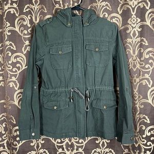 Chocolate Women’s Olive Green Utility Jacket with Hood